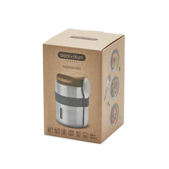 Black+Blum RVS Thermos Voedselcontainer - 550ml - Grijs