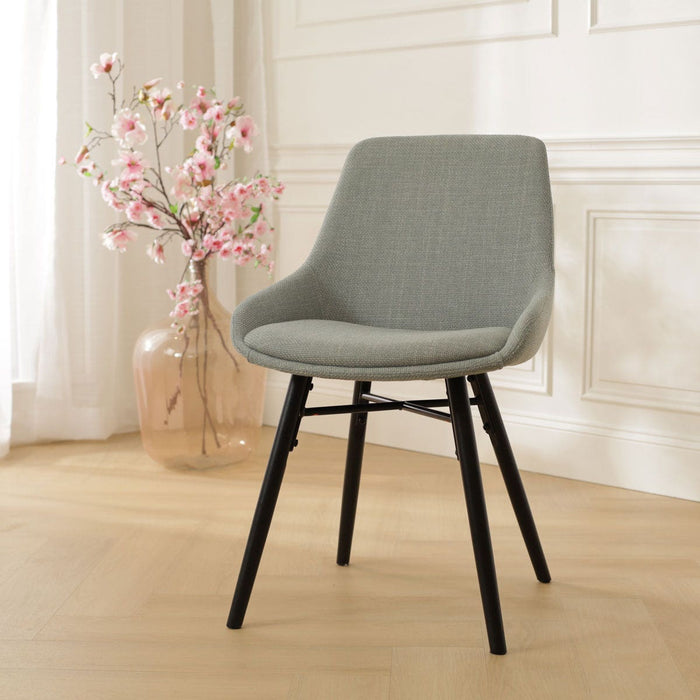 Nolon Nena-Isa Eetkamerstoel Saliegroen - Zwarte Houten Poten