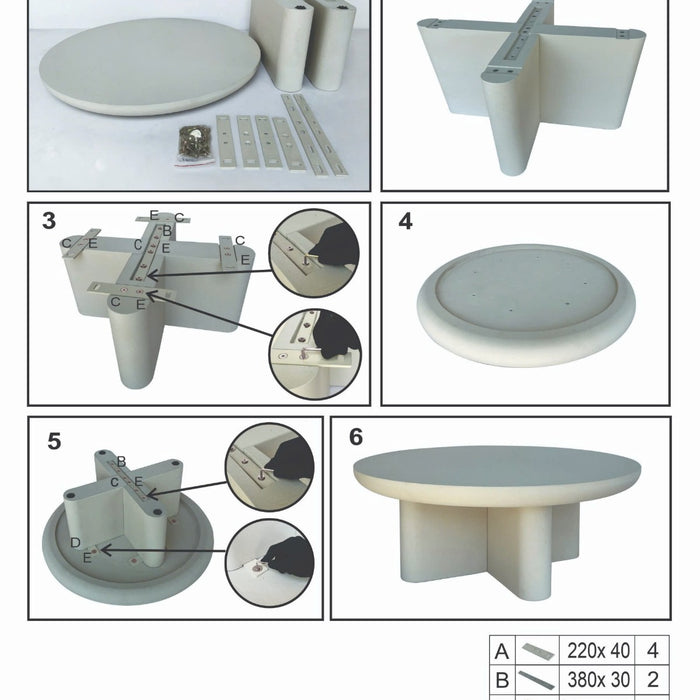 Giga Meubel - Salontafel Rond 90cm - Beige Betonlook - Miso