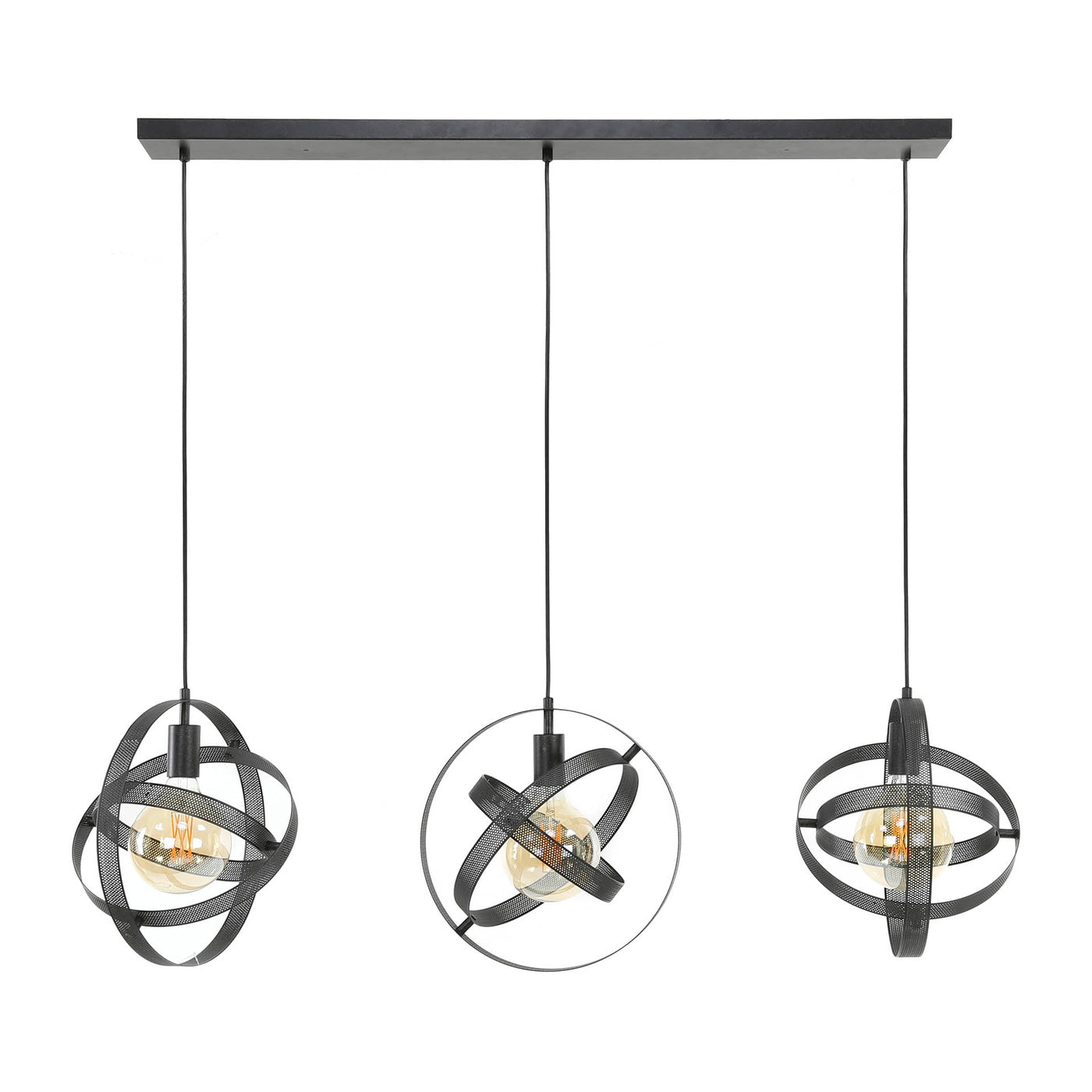 Giga Meubel - Hanglamp Cosmos Mesh 3-Lichts Artic Zwart
