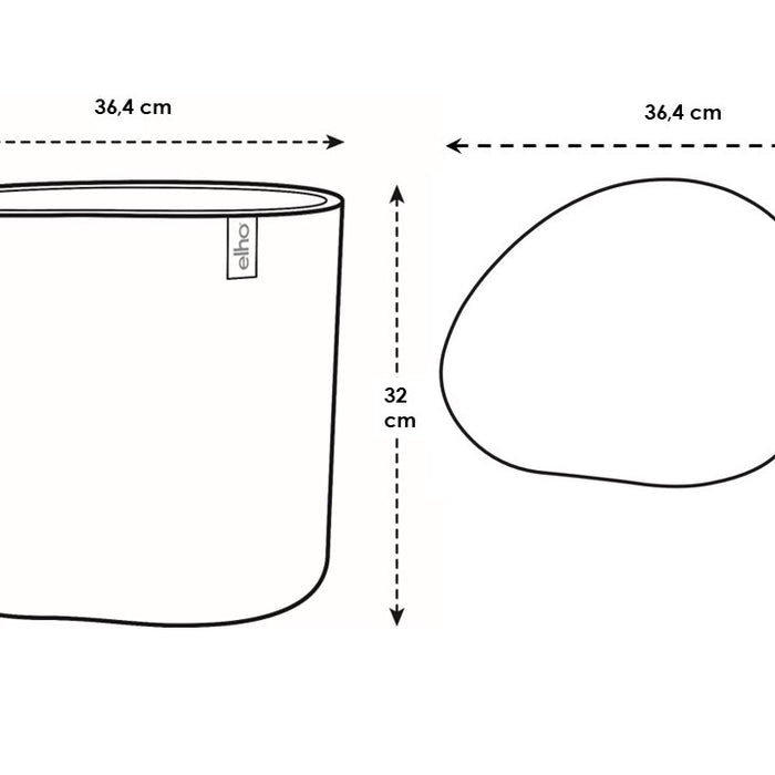 Elho Eden 35 - Linnen wit - L 36 x B  x H 32 cm - Binnen en Buiten - 100% gerecycled