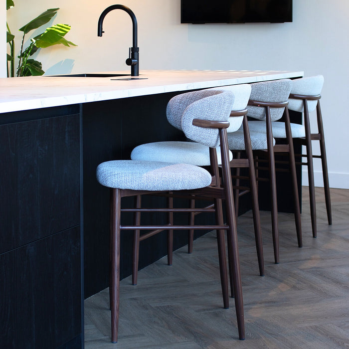 Giga Meubel - Barkruk Taupe - Stof|Metaal - Alexia