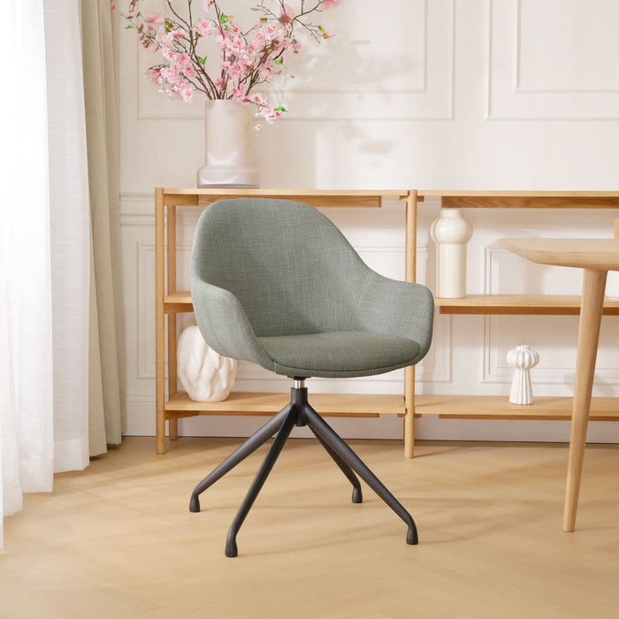 Nolon Nola-Mae Eetkamerstoel Saliegroen - Draaibaar Zwart Onderstel
