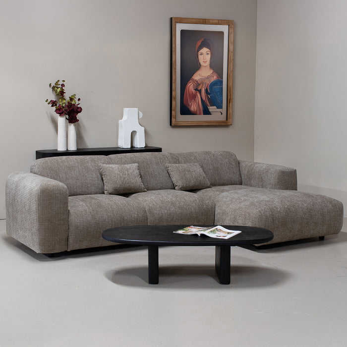 Giga Meubel - Chaise Longue Bank Taupe - Ottomane Rechts - Dijon