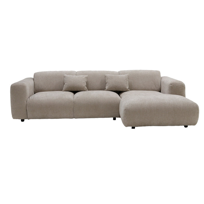 Giga Meubel - Chaise Longue Bank Beige - Ottomane Rechts - Dijon