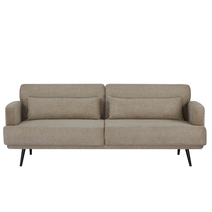 Giga Meubel - Slaapbank Taupe 215cm - Metaal & Stof - Bank Sylke