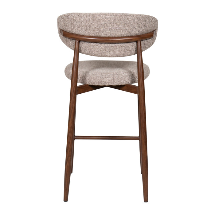 Giga Meubel - Barstoel Taupe - Stof|Metaal - Alexia - Set van 2