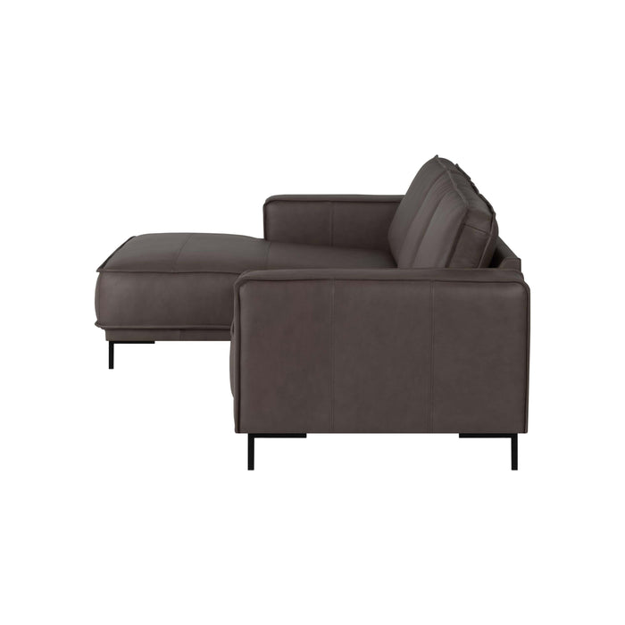 by fonQ Brisk Hoekbank met Chaise Longue Links - Buffelleer - Donkerbruin