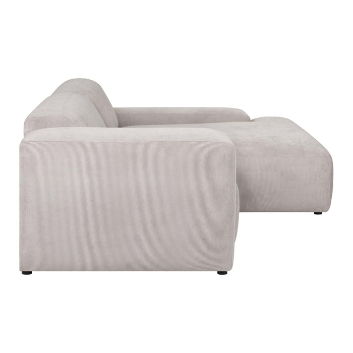 by fonQ Wonder 3-zits Hoekbank met Chaise Longue Rechts - Rib - Beige