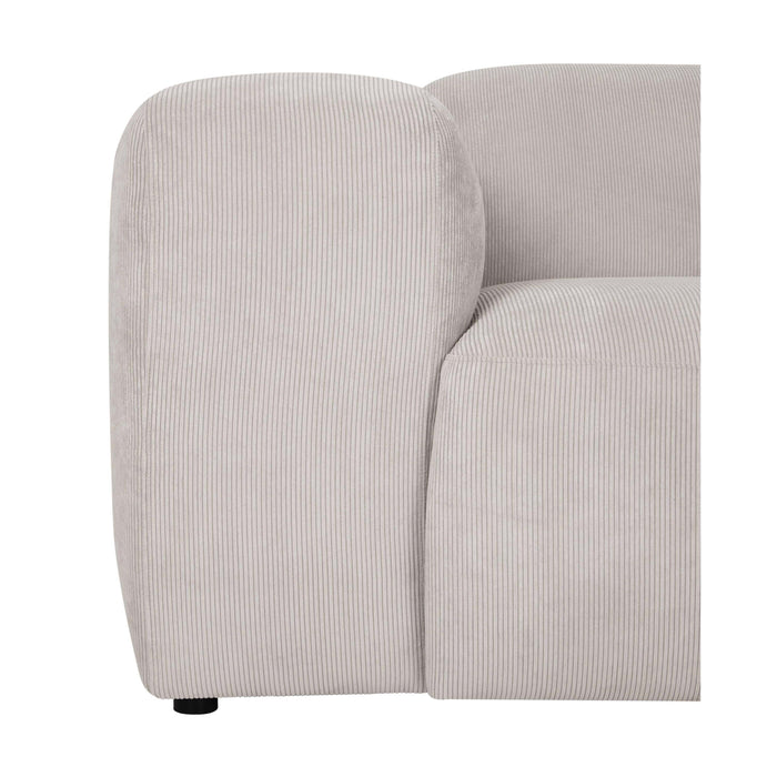 by fonQ Wonder 3-zits Hoekbank met Chaise Longue Rechts - Rib - Beige