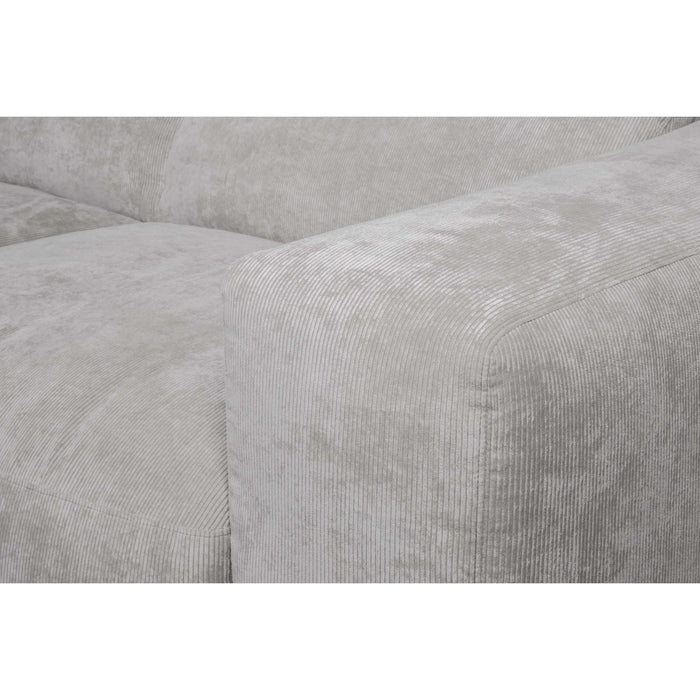 by fonQ Wonder 4-zits Hoekbank met Chaise Longue Links - Rib - Grijs