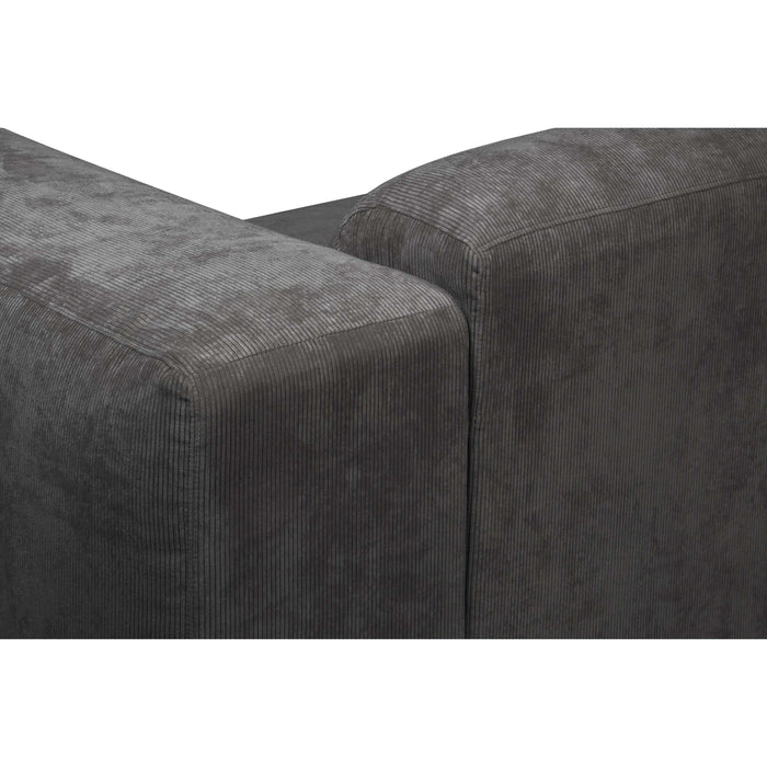 by fonQ Wonder 5-zits Hoekbank met Chaise Longue Links - Rib - Antraciet