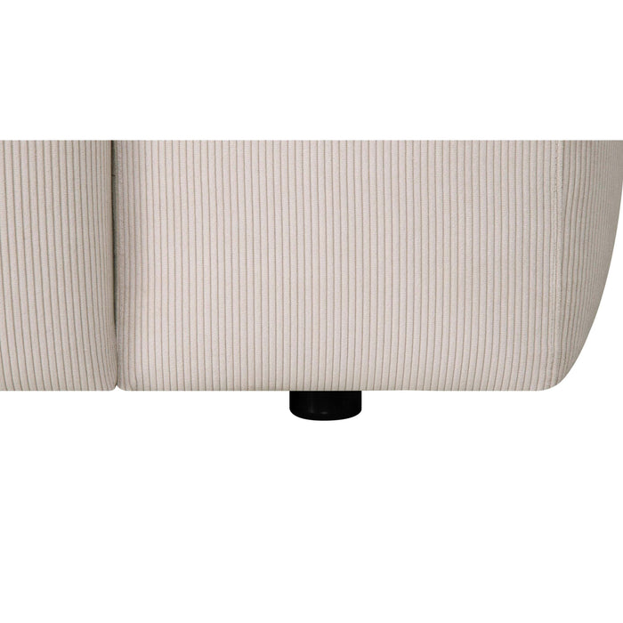 by fonQ Wonder 3-zits Hoekbank met Chaise Longue XL Rechts - Rib - Crème