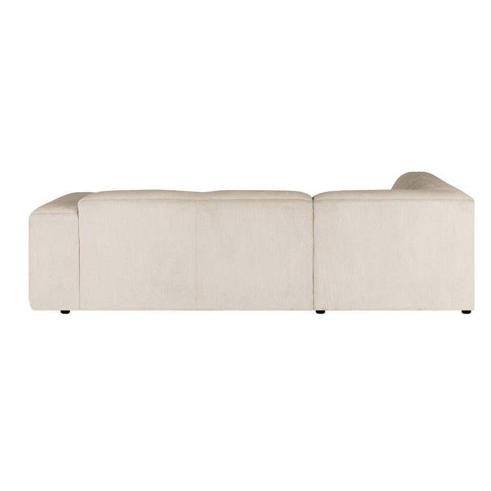 by fonQ Wonder 4-zits Hoekbank Links - Open Eind - Rib - Crème