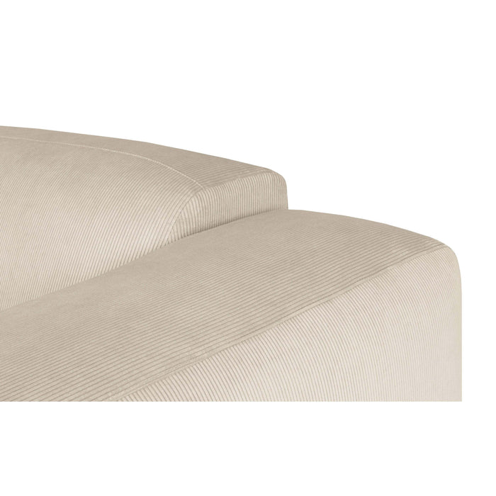 by fonQ Wonder 4-zits Hoekbank Links - Open Eind - Rib - Crème