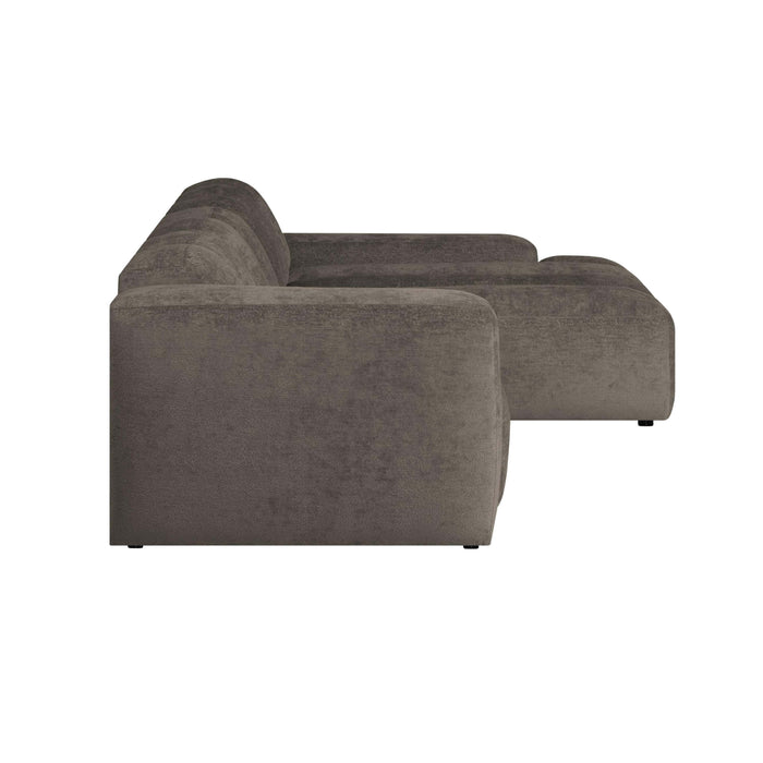 by fonQ Plume 3-zits Hoekbank met Chaise Longue Rechts - Chenille - Taupe