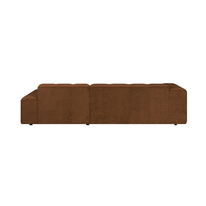 by fonQ Plume 3-zits Hoekbank met Chaise Longue Rechts - Chenille - Cognac