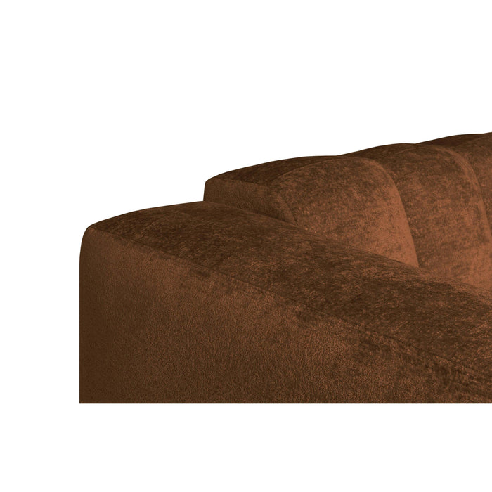 by fonQ Plume 3-zits Hoekbank met Chaise Longue Rechts - Chenille - Cognac