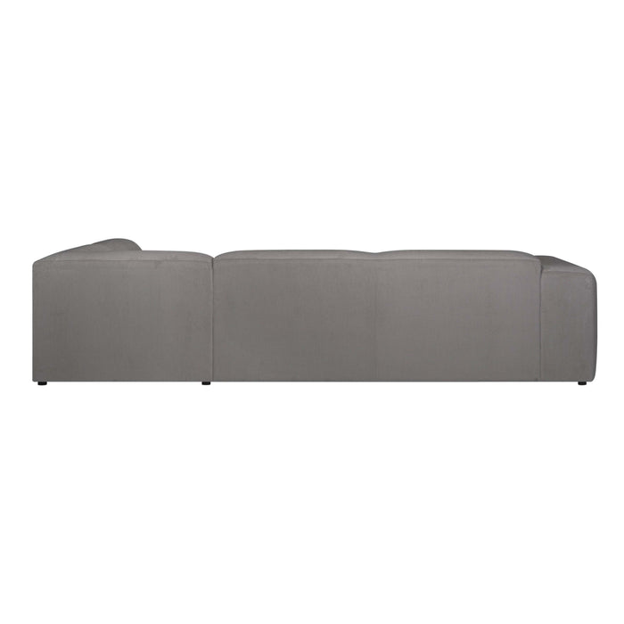 by fonQ Wonder 5-zits Hoekbank Rechts - Open Eind - Rib - Grijs