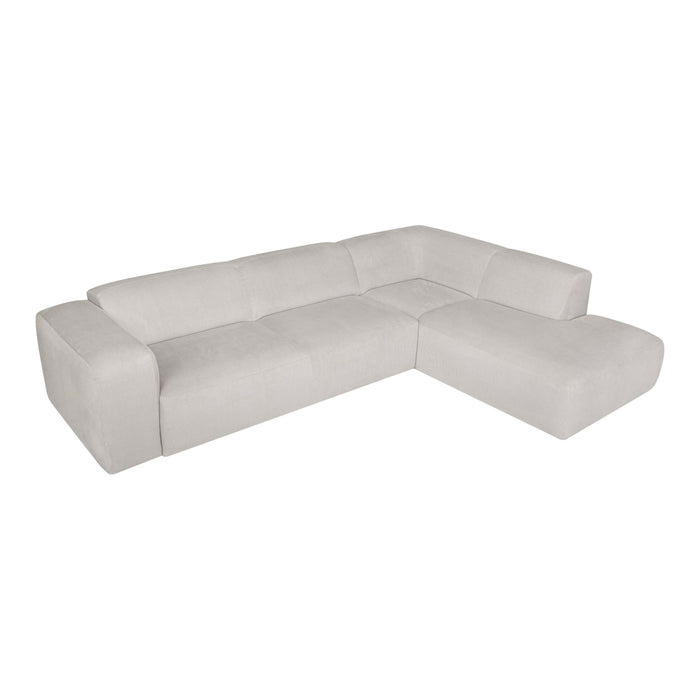 by fonQ Wonder 5-zits Hoekbank Rechts - Open Eind - Rib - Zand