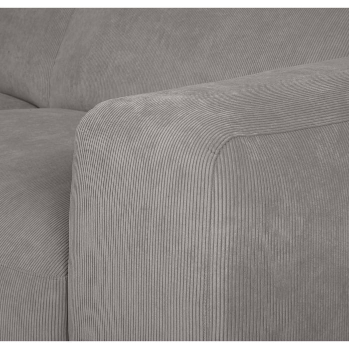 by fonQ Wonder 5-zits Hoekbank Rechts - Open Eind - Rib - Grijs