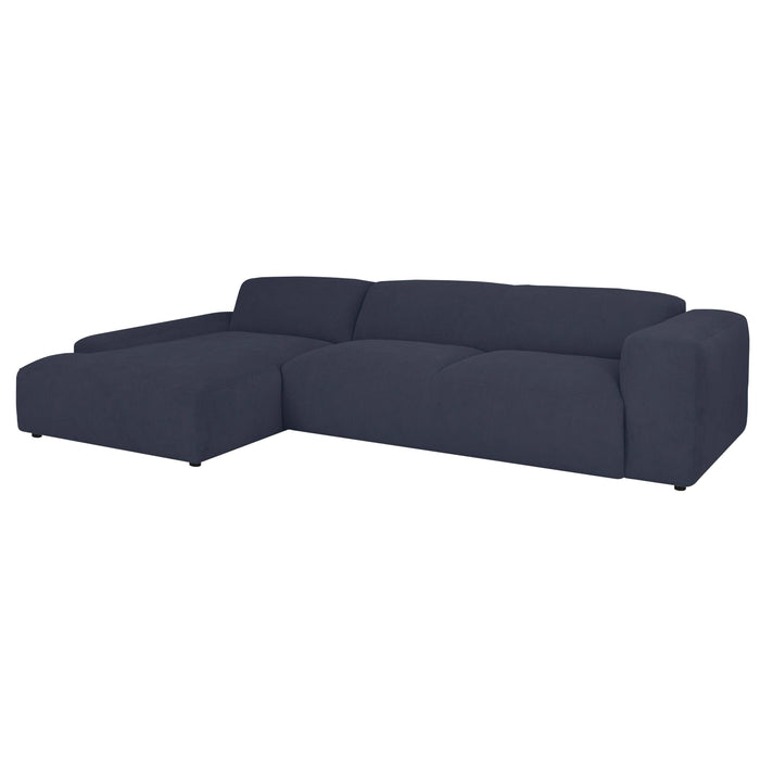 by fonQ Wonder 5-zits Hoekbank met Chaise Longue Links - Rib - Navy