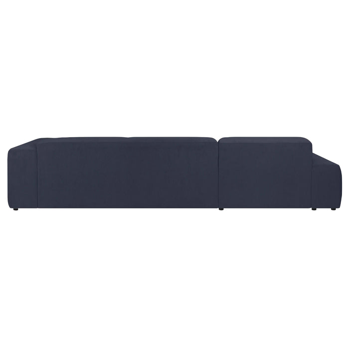 by fonQ Wonder 5-zits Hoekbank met Chaise Longue Links - Rib - Navy