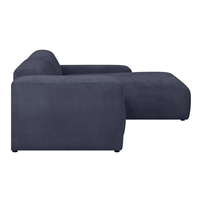 by fonQ Wonder 3-zits Hoekbank met Chaise Longue XL Rechts - Rib - Navy