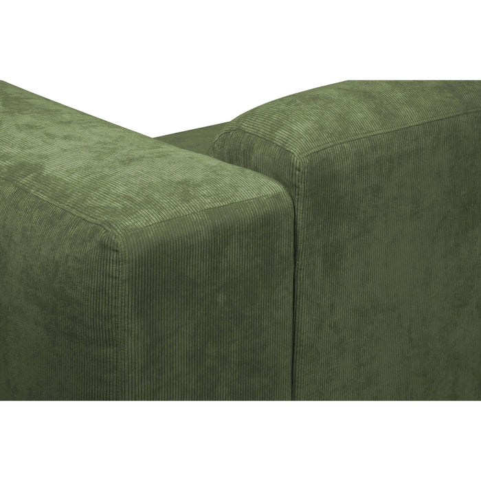 by fonQ Wonder 4-zits Hoekbank met Chaise Longue Links - Rib - Mosgroen