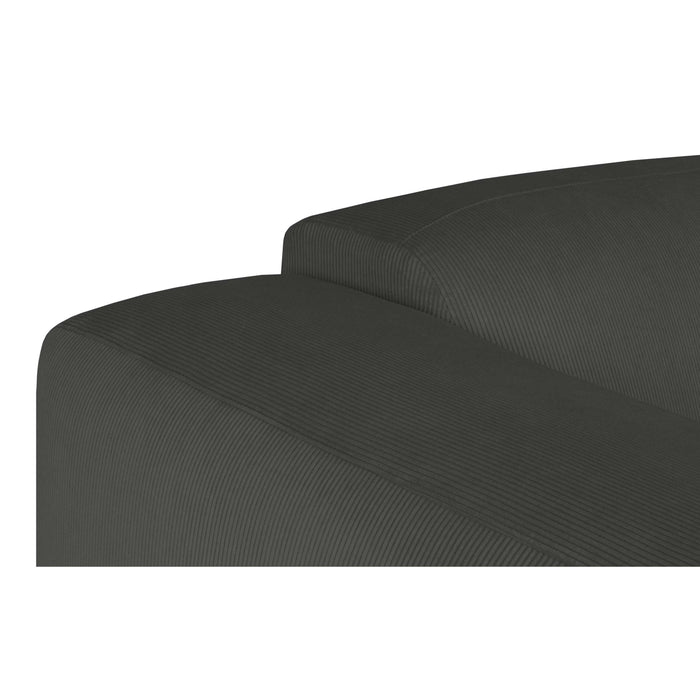 by fonQ Wonder 4-zits Hoekbank Rechts - Open Eind - Rib - Antraciet