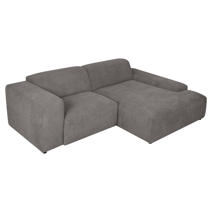 by fonQ Wonder 3-zits Hoekbank met Chaise Longue Rechts - Rib - Grijs