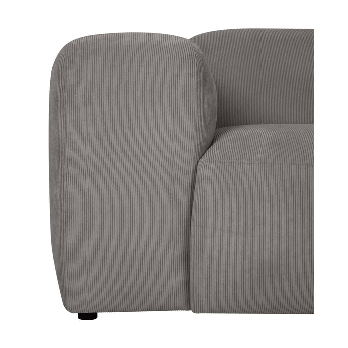 by fonQ Wonder 3-zits Hoekbank met Chaise Longue Rechts - Rib - Grijs