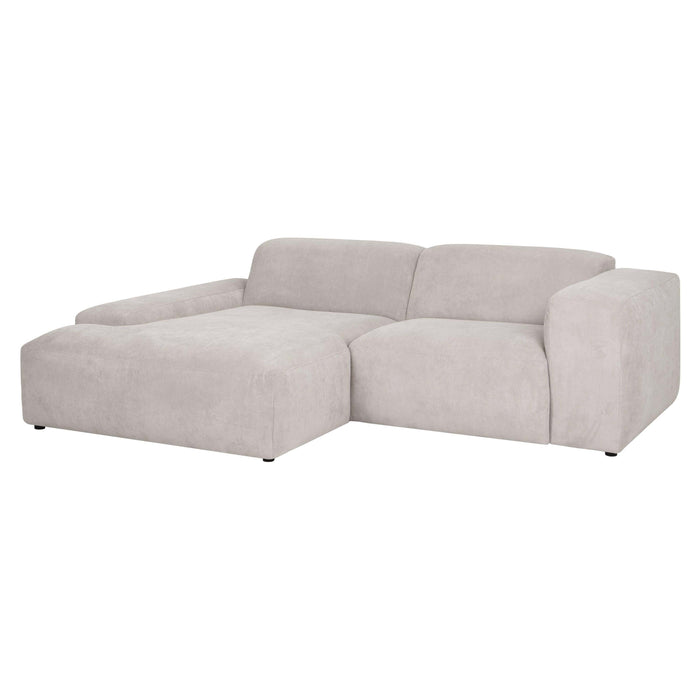 by fonQ Wonder 3-zits Hoekbank met Chaise Longue Links - Rib - Beige