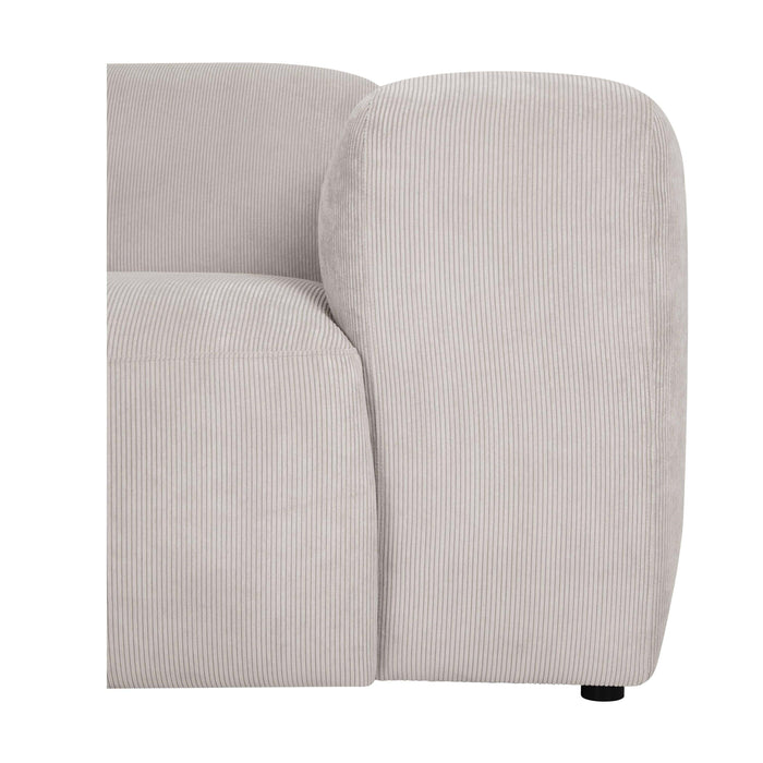 by fonQ Wonder 3-zits Hoekbank met Chaise Longue Links - Rib - Beige