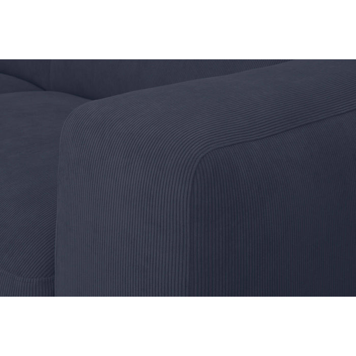 by fonQ Wonder 4-zits Hoekbank met Chaise Longue Links - Rib - Navy