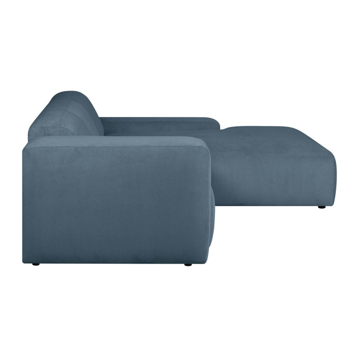 by fonQ Wonder 4-zits Hoekbank met Chaise Longue Rechts XL - Rib - Navy
