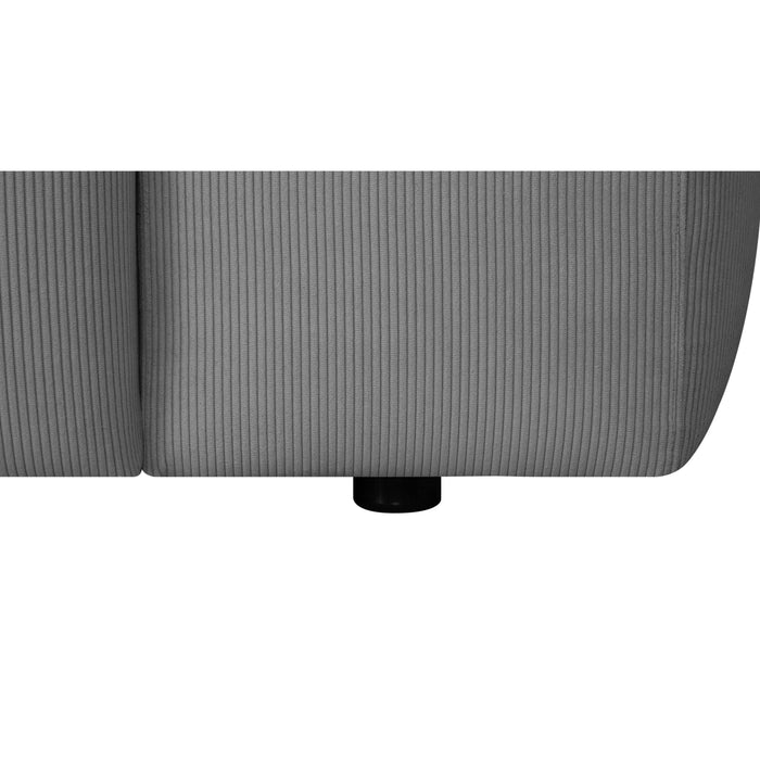 by fonQ Wonder 4-zits Hoekbank met Chaise Longue Links XL - Rib  - Grijs
