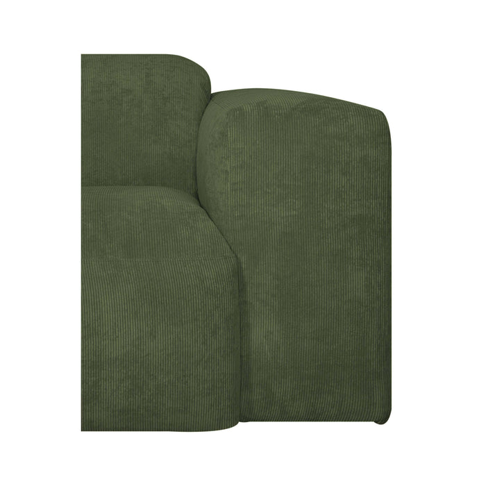 by fonQ Wonder 3-zits Hoekbank met Chaise Longue XL Links - Rib - Mosgroen