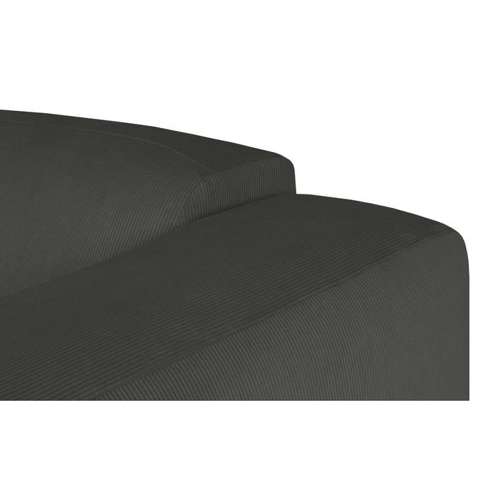 by fonQ Wonder 4-zits Hoekbank Links - Open Eind - Rib - Antraciet