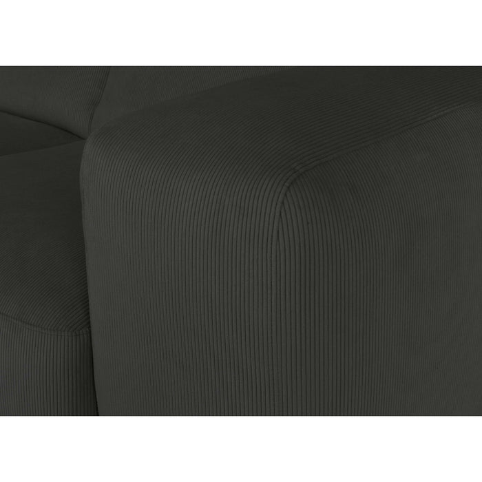 by fonQ Wonder 4-zits Hoekbank Links - Open Eind - Rib - Antraciet