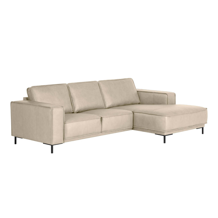 by fonQ Brisk Hoekbank met Chaise Longue Rechts - Buffelleer - Beige
