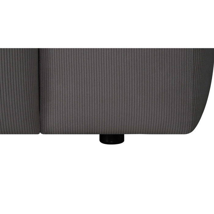 by fonQ Wonder 5-zits Hoekbank met Chaise Longue Rechts XL - Rib - Antraciet