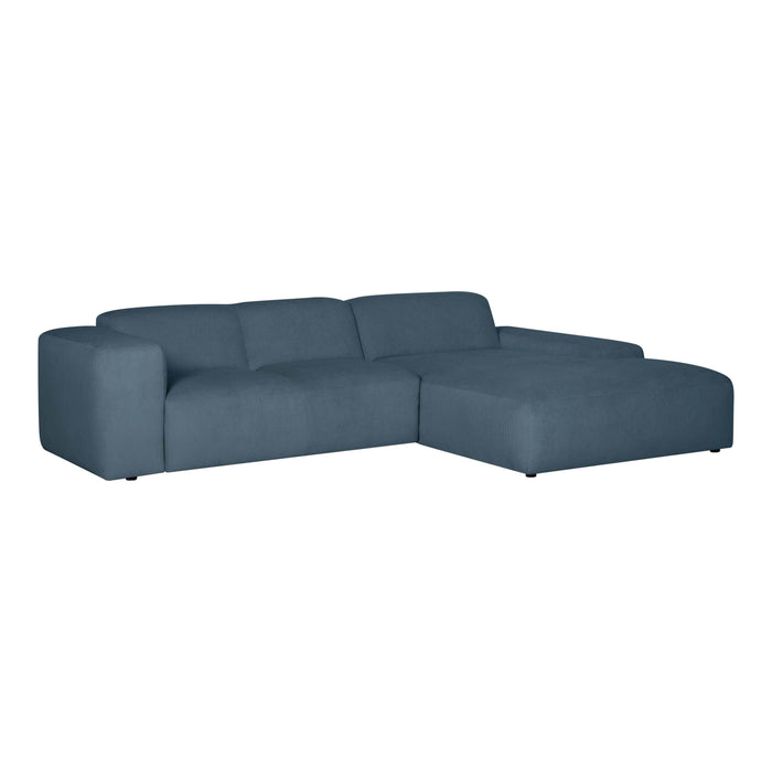 by fonQ Wonder 4-zits Hoekbank met Chaise Longue Rechts XL - Rib - Navy
