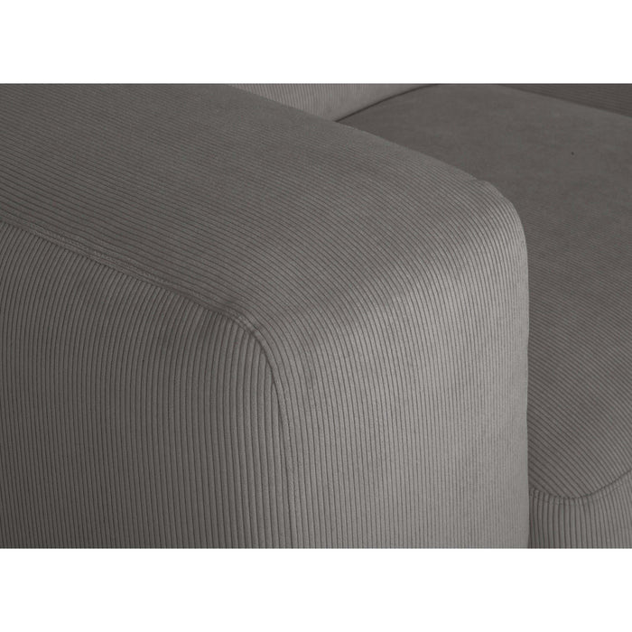 by fonQ Wonder 4-zits Hoekbank met Chaise Longue Rechts XL - Rib - Grijs