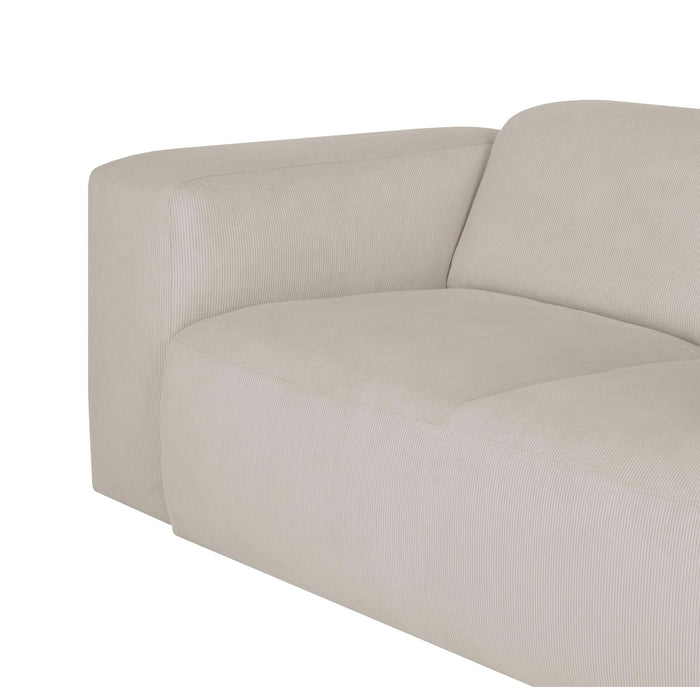 by fonQ Wonder 4-zits Hoekbank Rechts - Open Eind - Rib - Crème