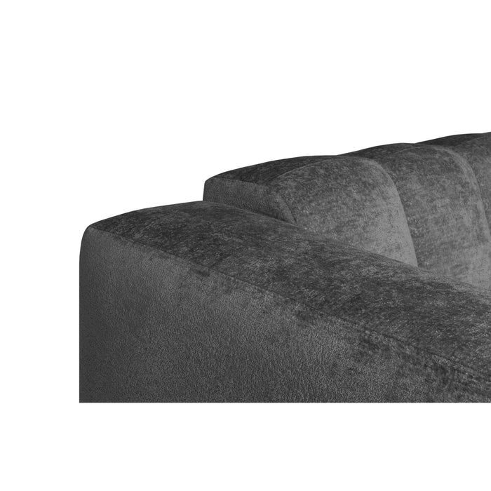 by fonQ Plume 3-zits Hoekbank met Chaise Longue Rechts - Chenille - Antraciet