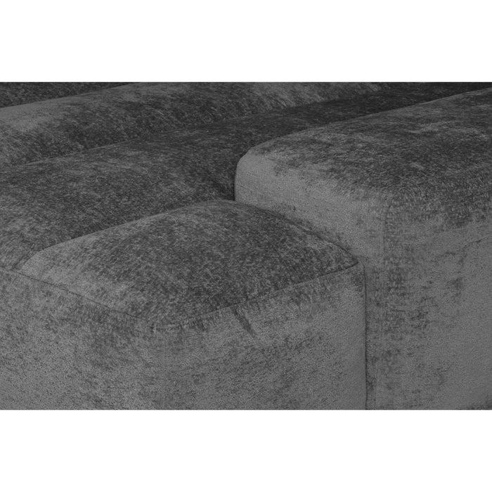 by fonQ Plume 3-zits Hoekbank met Chaise Longue Rechts - Chenille - Antraciet
