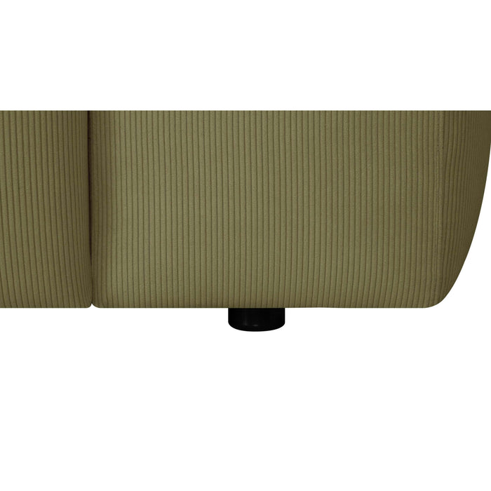 by fonQ Wonder 4-zits Hoekbank met Chaise Longue Links XL - Rib - Mosgroen