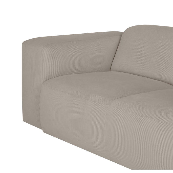 by fonQ Wonder 4-zits Hoekbank Links - Open Eind - Rib - Beige