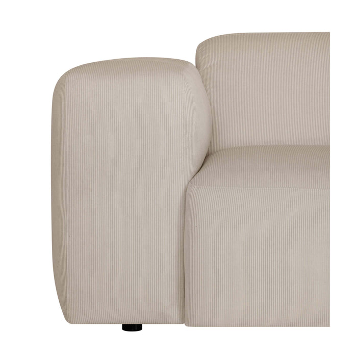by fonQ Wonder 4-zits Hoekbank met Chaise Longue Rechts - Rib - Beige